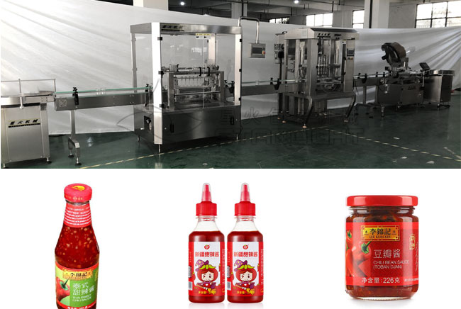 全套甜辣醬灌裝機生產(chǎn)線設(shè)備樣品